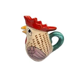 The Haldon Group Ceramic Mini Rooster Pitcher Creamer 1988 Japan 6.5” Tall